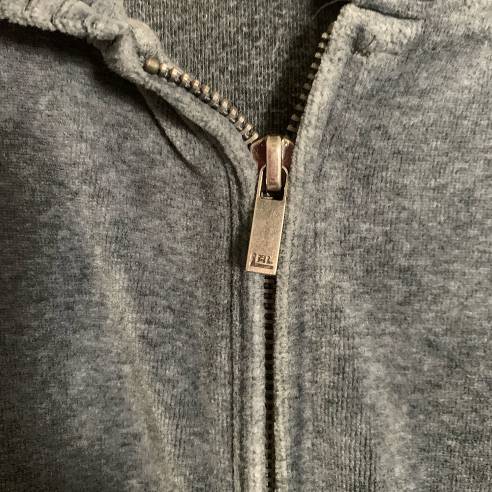 Lauren Ralph Lauren Velour Cotton Dark Gray Zip Up Hoodie Size Petite Small - Picture 4 of 8